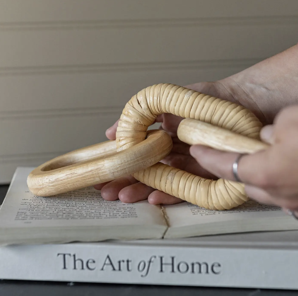 Adele Cane Wrapped Wood Decorative Chain