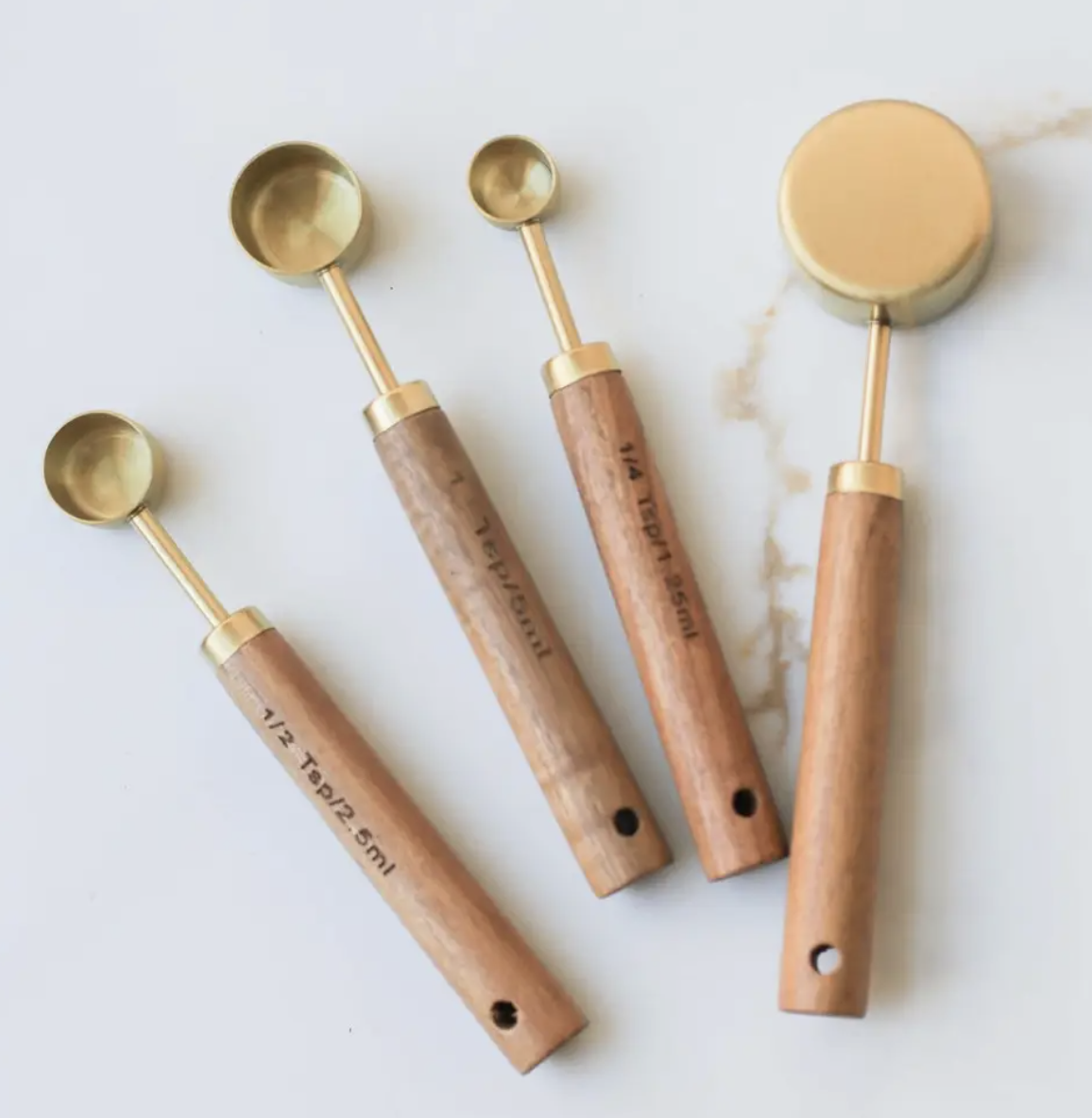 Wood Handle Measuring Spoons Set
