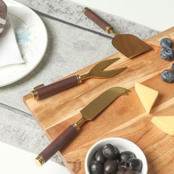 Wooden Handle Cheese Set of Three