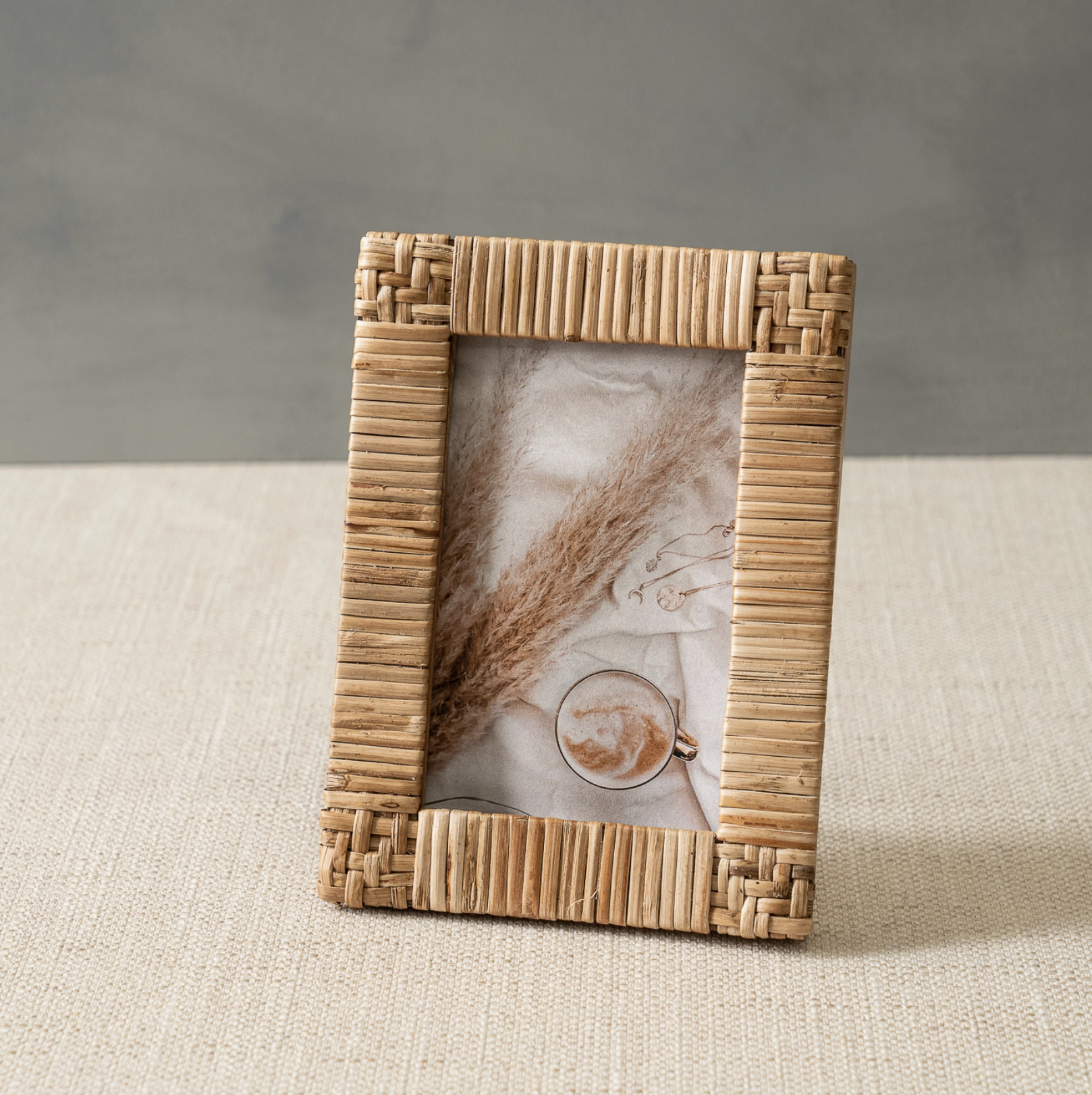 Woven Rattan Photo Frame