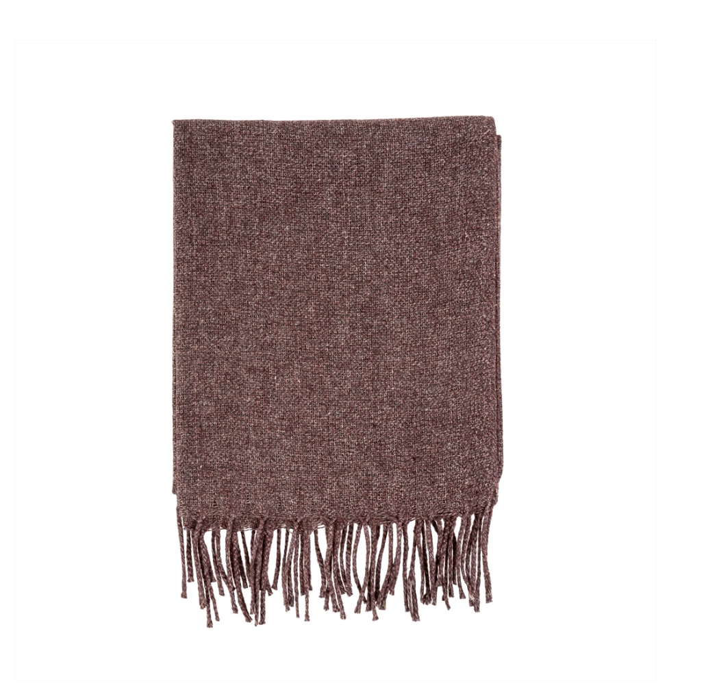 Adair Wool Blend Throw, Deep Plum