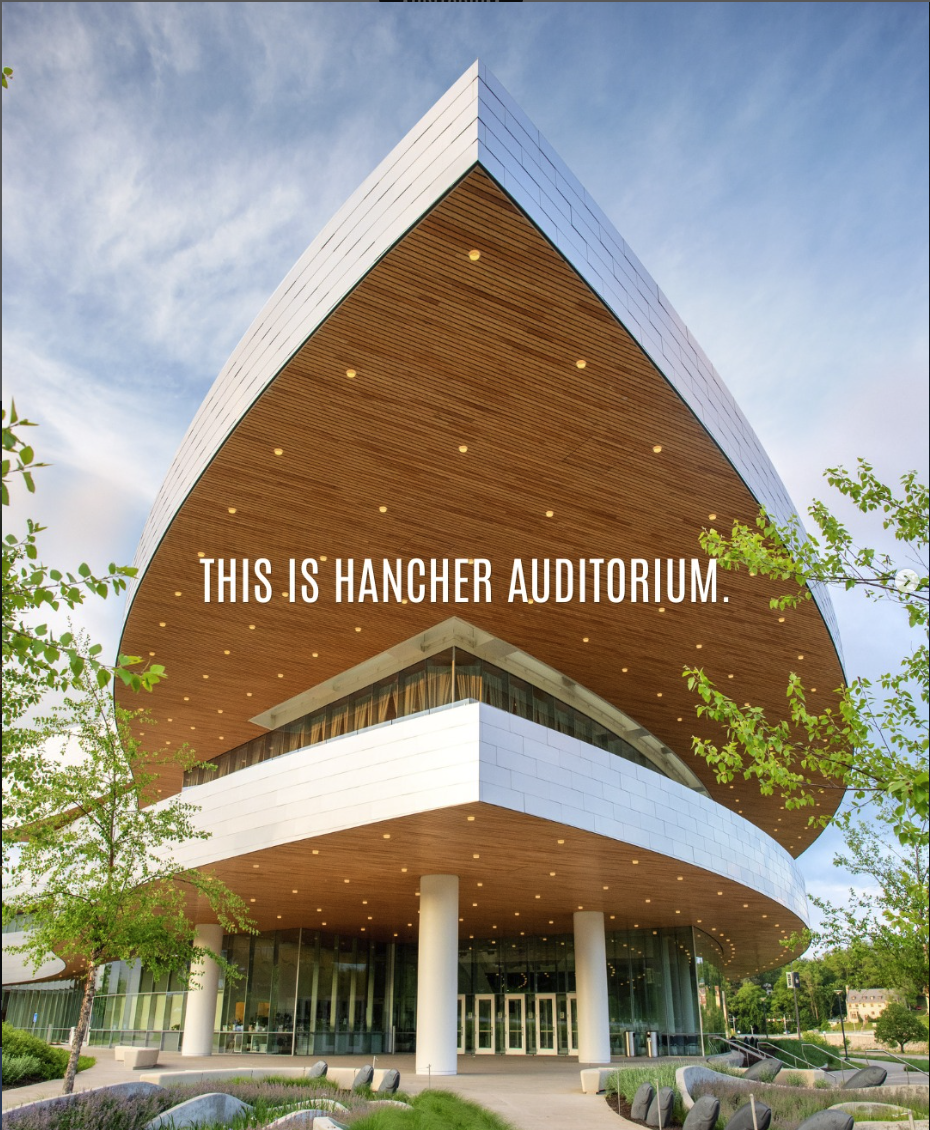 Highlight on Hancher Auditorium's amenities, Edited and curated by Harper Robbins