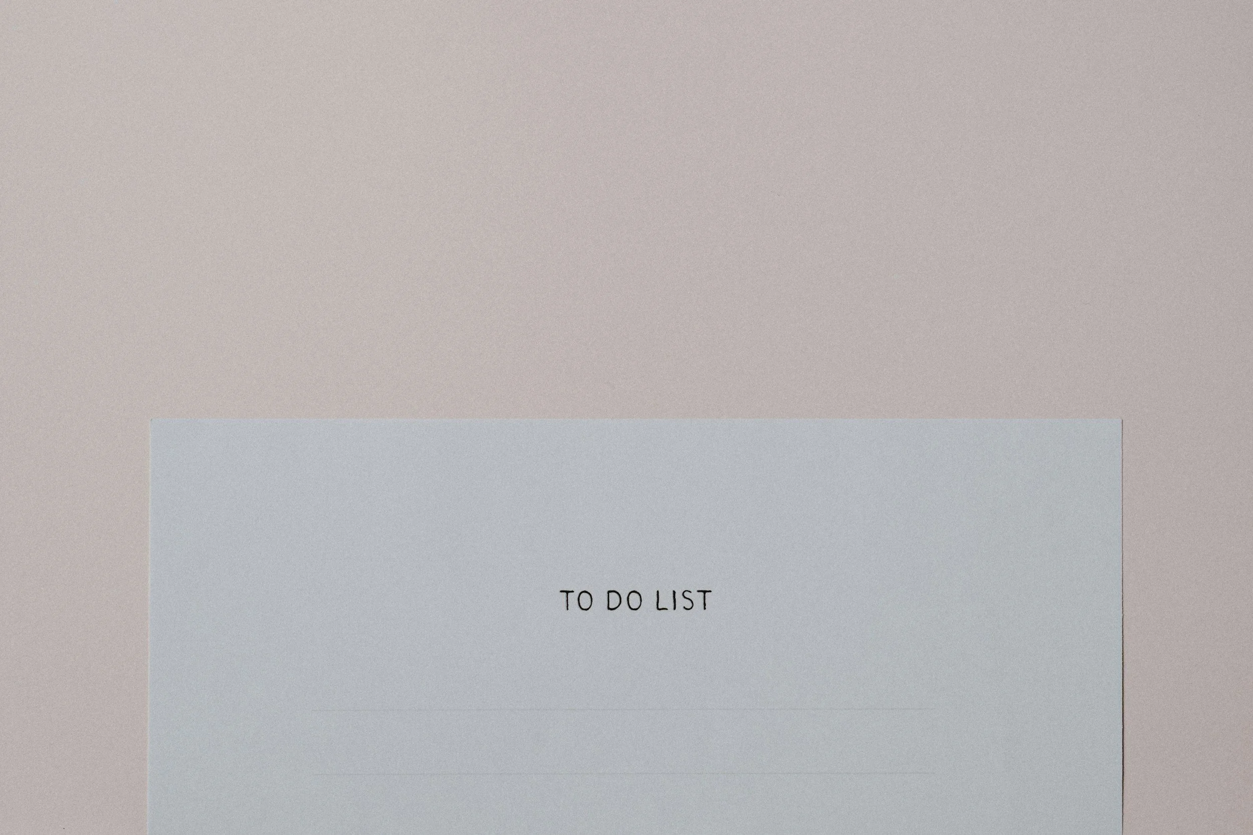 Empty to do list featured in a blog about preparing for twins by Grateful Heart Company.