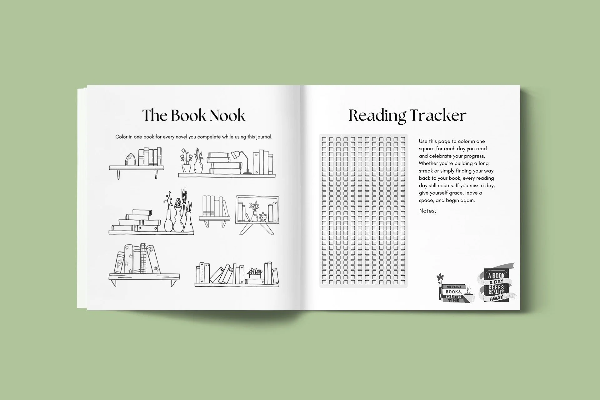 Reading intention questions from Grateful Heart Company's Reading Journal.