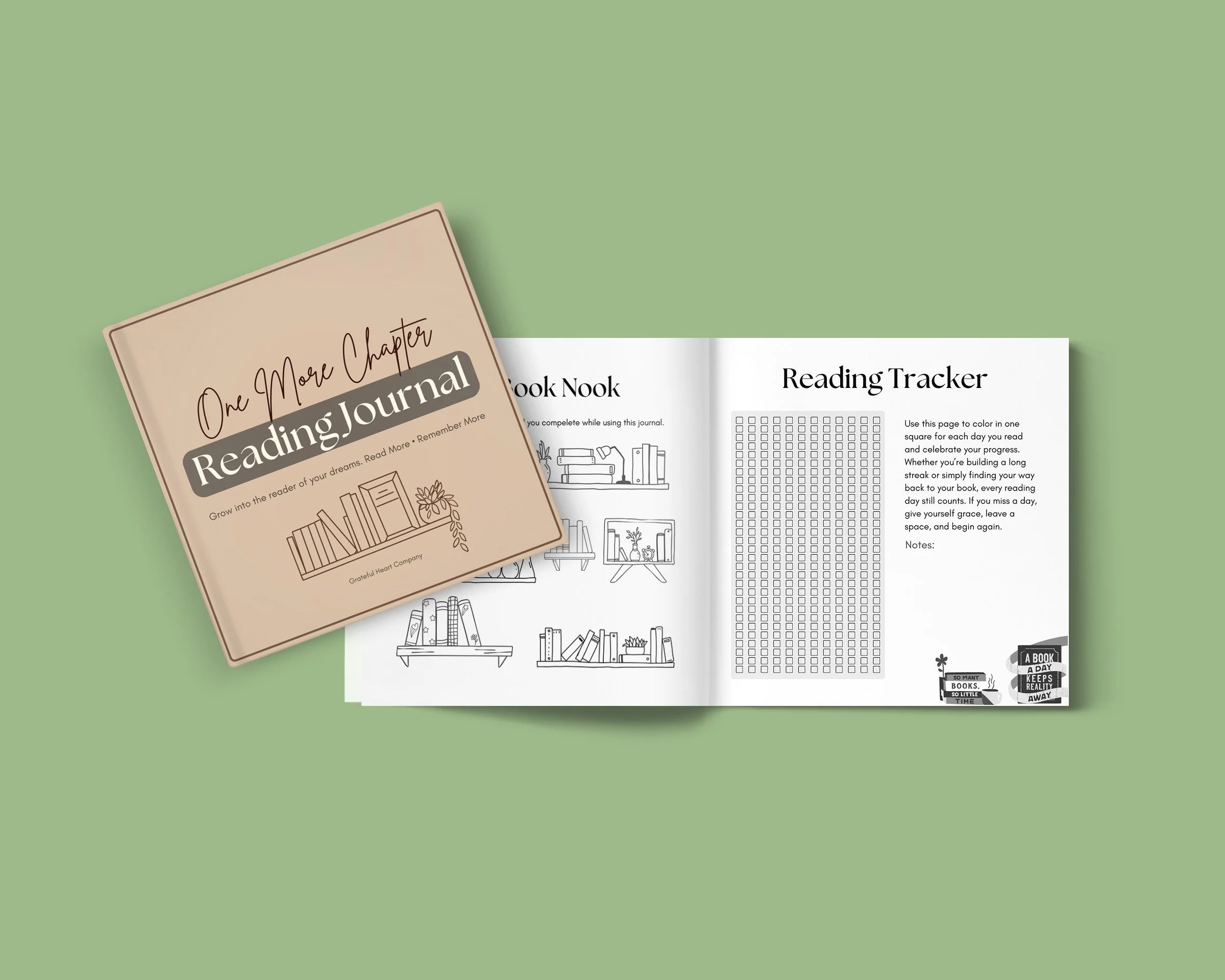 Open reading Journal from Grateful Heart Company.