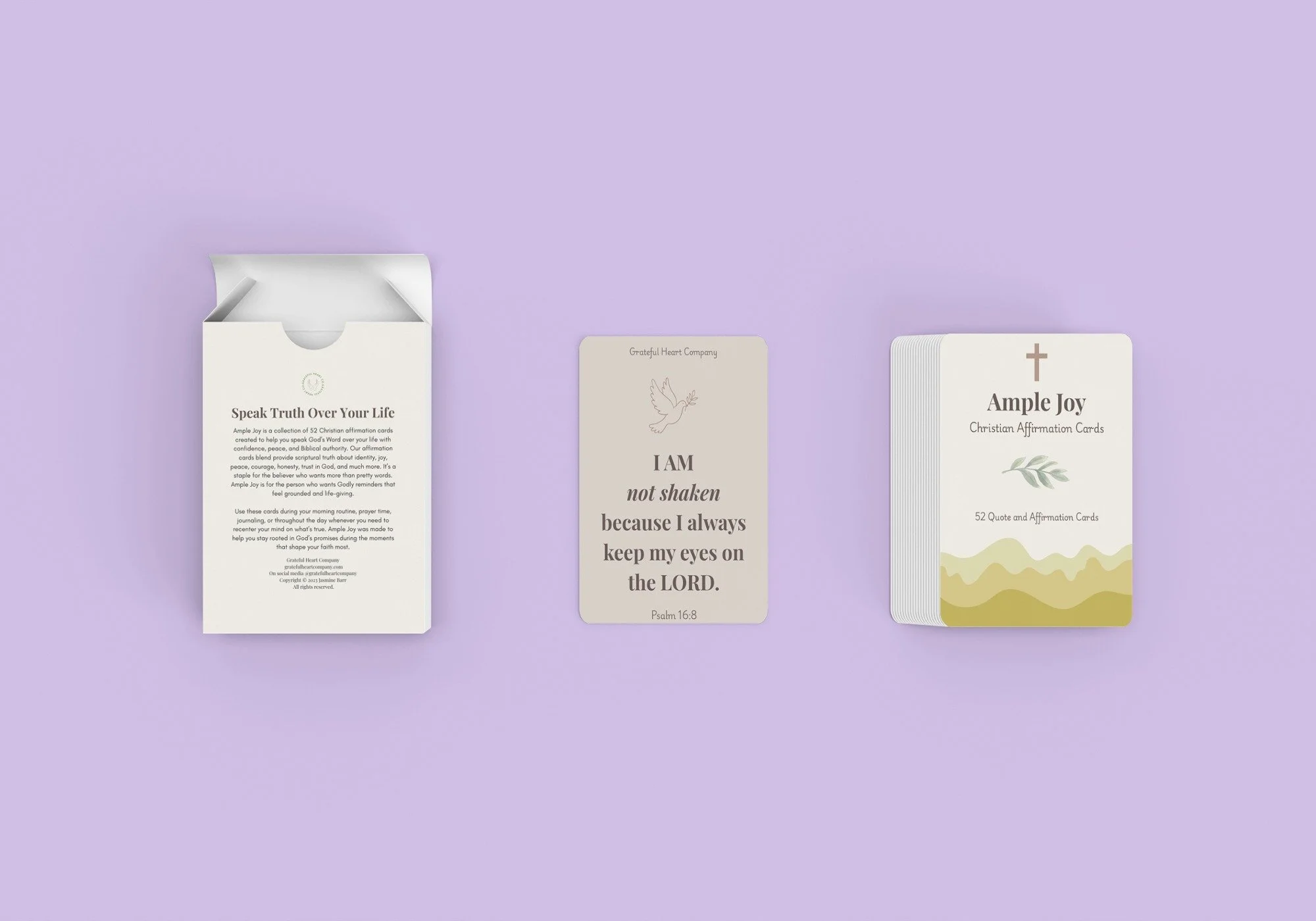 A stack of Christian affirmation cards featured on a website about Christian gifts.