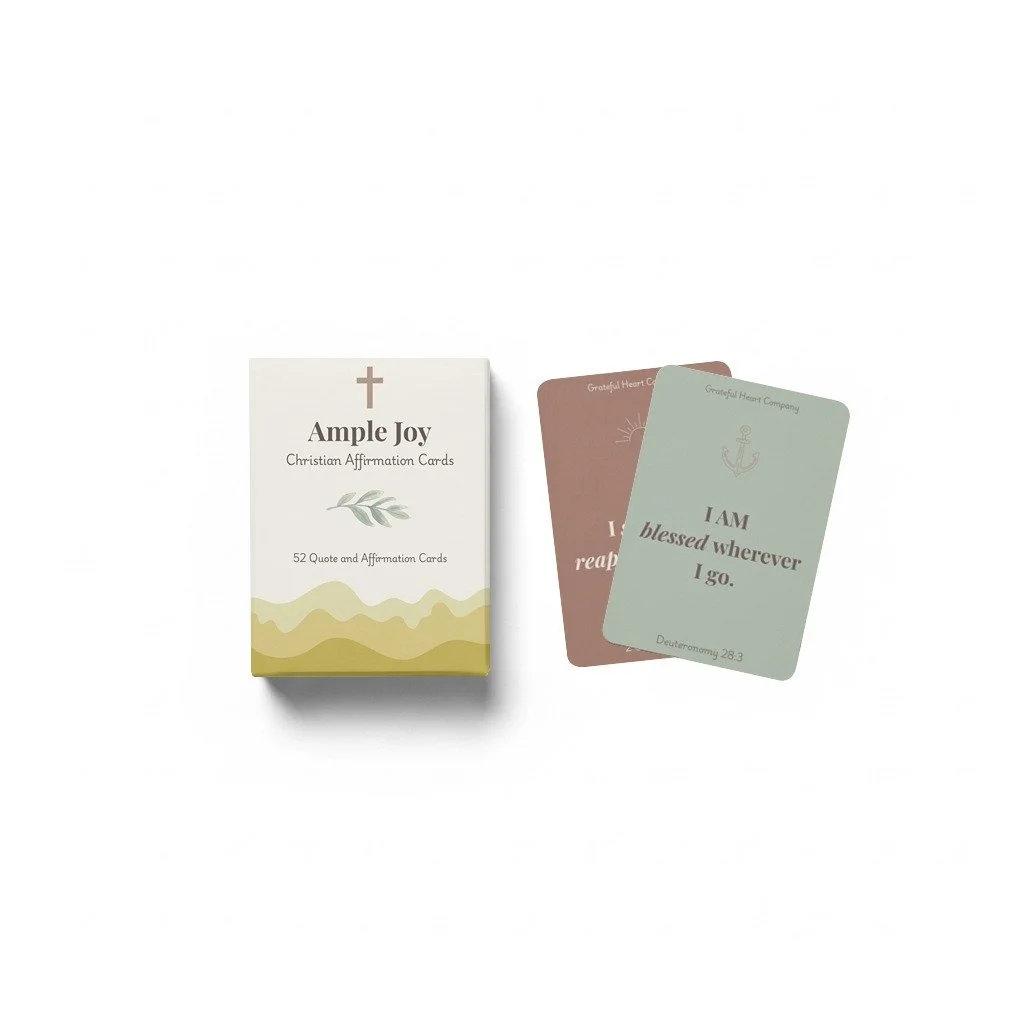 Positive affirmation cards for Christians featured on a product page for affirmation cards for women as a compatible purchase option.