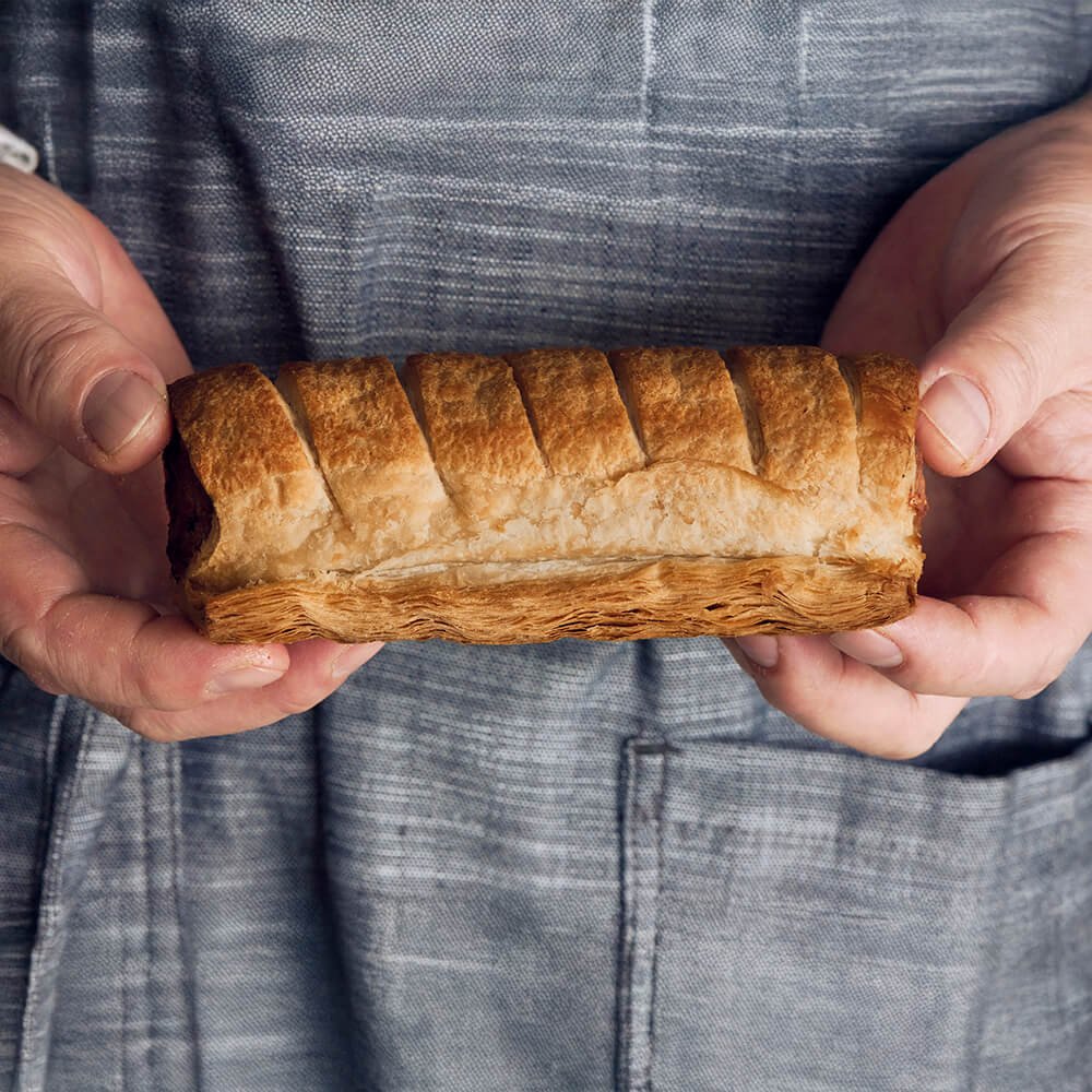Sausage Roll made with puff pastry