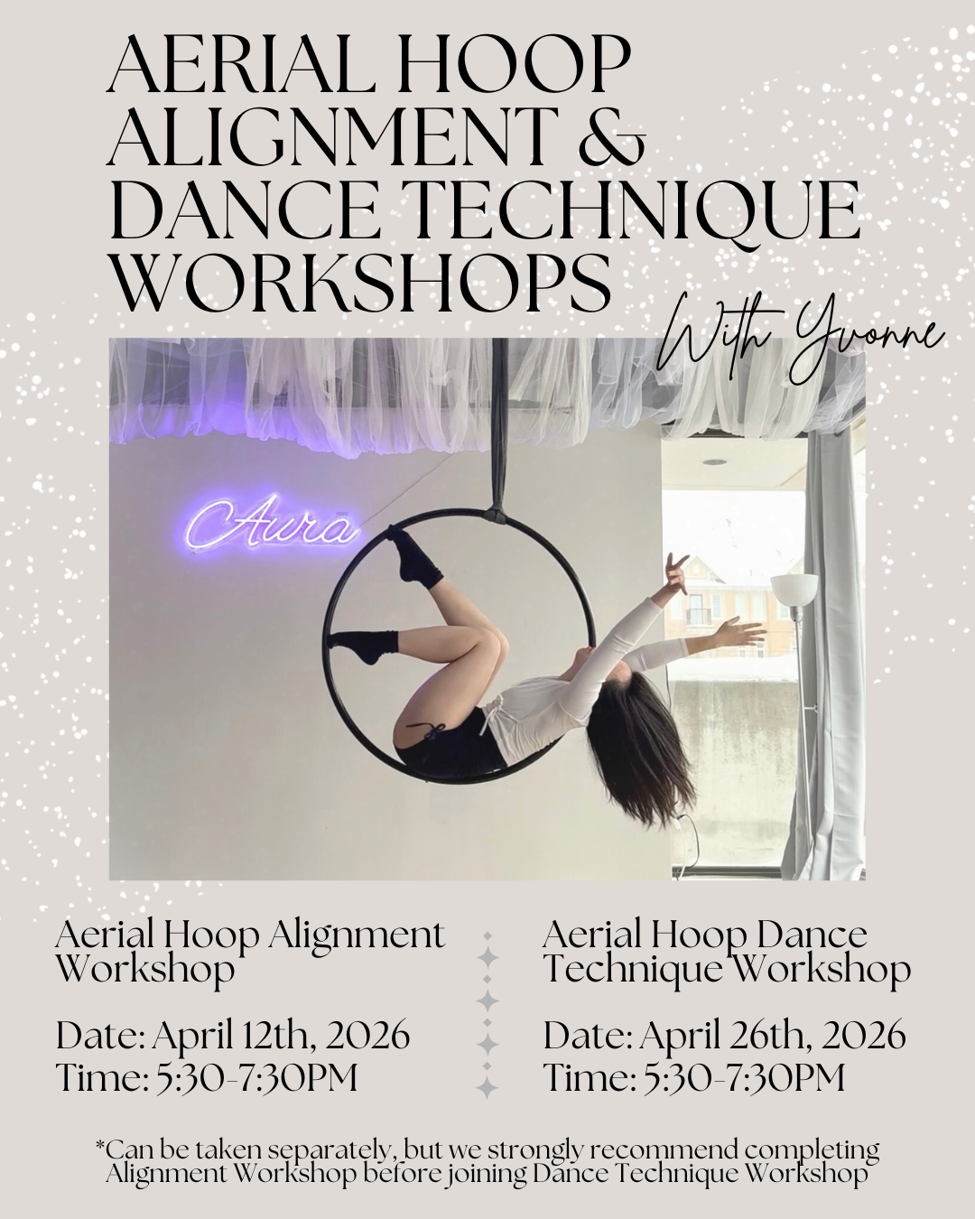 ✨Aerial Hoop Alignment & Dance Technique Workshops with Yvonne✨