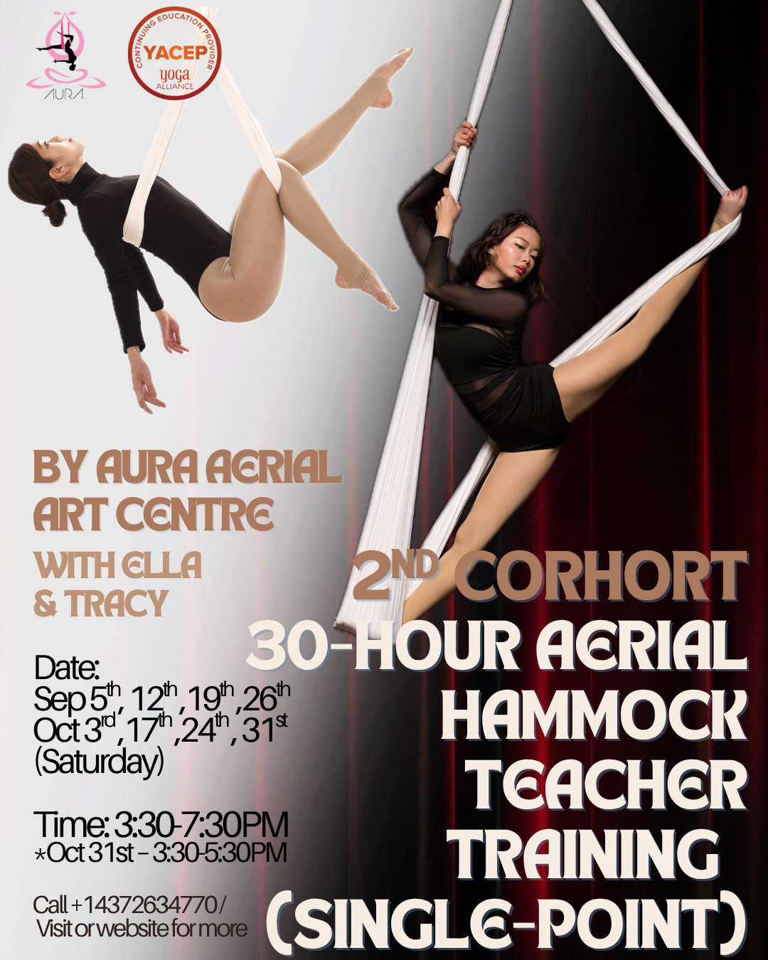30-Hour Single-Point Aerial Hammock Teacher Training at Aura Aerial Art Centre