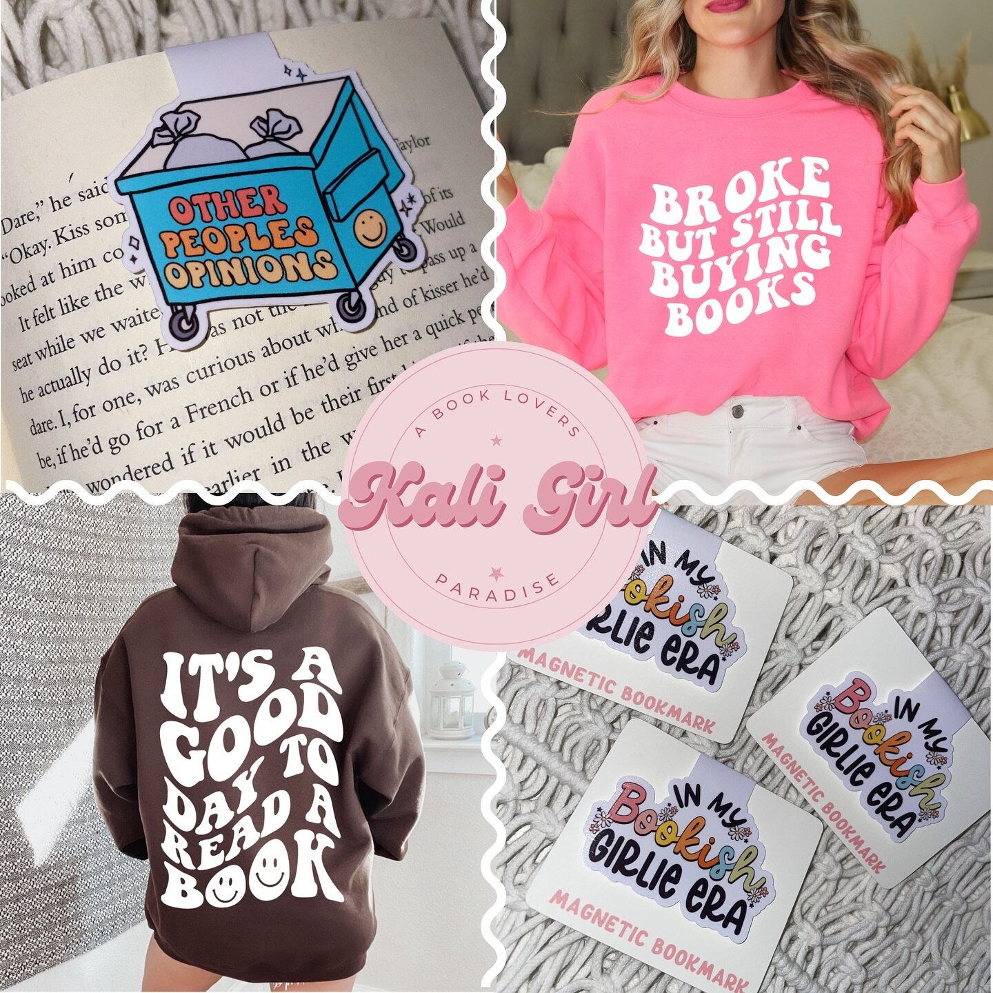 EEK!! 🤭 A teeny tiny sneak peek of some of the cutest book merch that will be on our website soon!!! 🤍 Book marks, apparel, stickers and soo much more!! 🤩 I am working super hard to get our website ready and will have our launch date posted soon!!