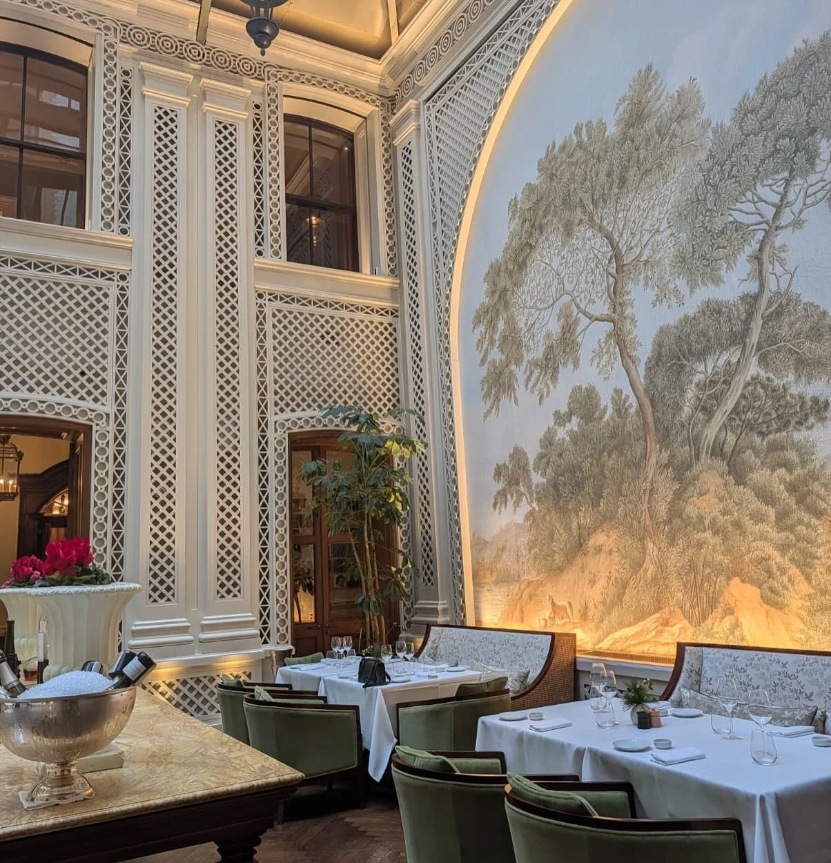 Raffles in Singapore is absolutely stunning, afternoon tea fit for a king. Raffles in Doha has to be a bit too much for me a sensory overload and the Raffles in London comes in at second place. 
Food was ok/ As someone who can cook several cuisines a