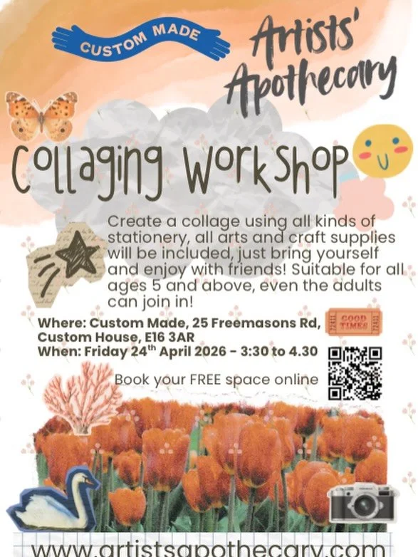 Join us for a fun, relaxed collaging session at Custom Made in Custom House! Whether you&rsquo;re a seasoned crafter or picking up scissors for the first time, this is your chance to get creative, meet new people, and make something you&rsquo;ll love