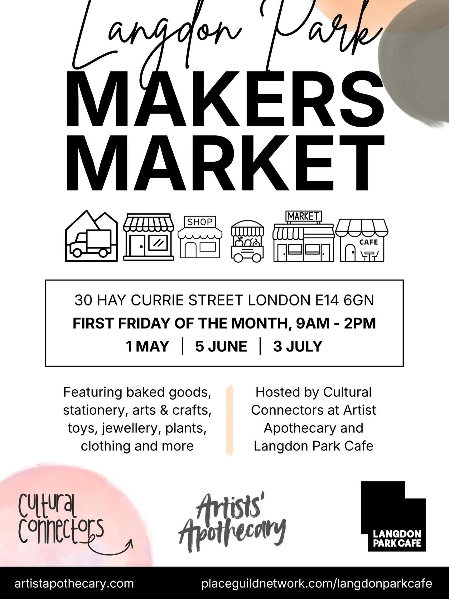 🛍️ Mark your calendars, East London! ✨
The Langdon Park Makers Market is here and we&rsquo;re so excited to be part of it! 🎨🌿

Come find us at 30 Hay Currie Street, Poplar E14 on the first Friday of every month, 9am&ndash;2pm, for a beautiful morn