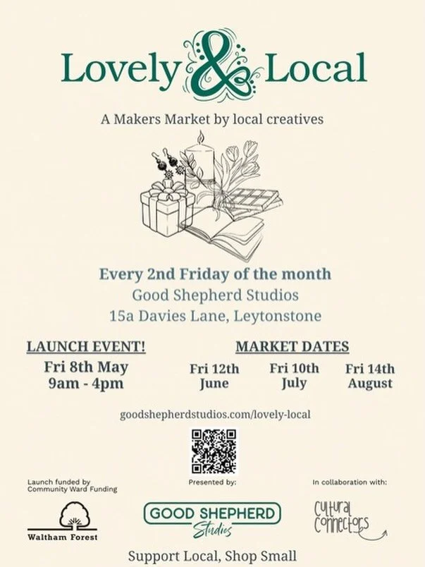 Something special is launching this Friday in Leytonstone. 🌿

Lovely &amp; Local is a brand new makers market celebrating local creatives, and we could not be more excited to be part of it.

Join us at Good Shepherd Studios on Friday 8th May, 9am to