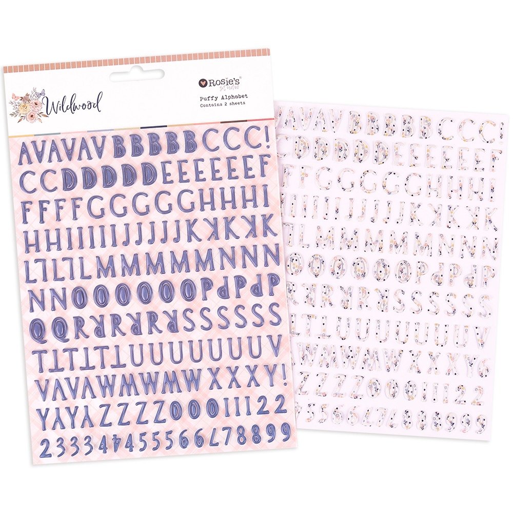 WILDWOOD PUFFY ALPHABET 2 SHEETS- Rosie's Studios