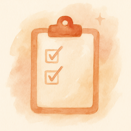 watercolor image of a clipboard