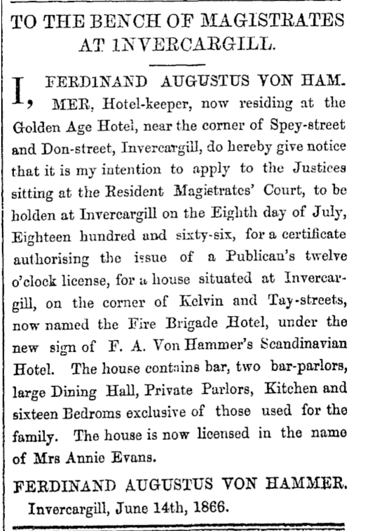 Papers Past; Southland Times, 22 June 1866, Page 1