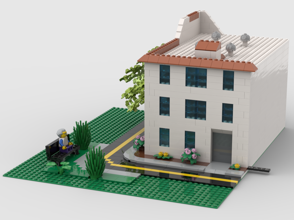 Starting work on the greenery around the building.