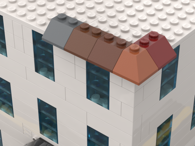 Finding the most lifelike color for the roof.