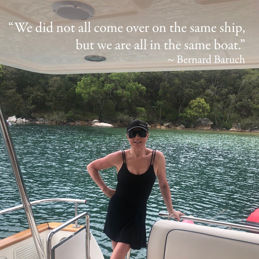 &quot;We did not all come over on the same ship, but we are all in the same boat&quot;. 
~ Bernard Baruch

Paralysed by Tracey Roberts https://amzn.asia/d/i8xKpr6

#author #travel #book #paralysed #quote #quotes #favouritequotes