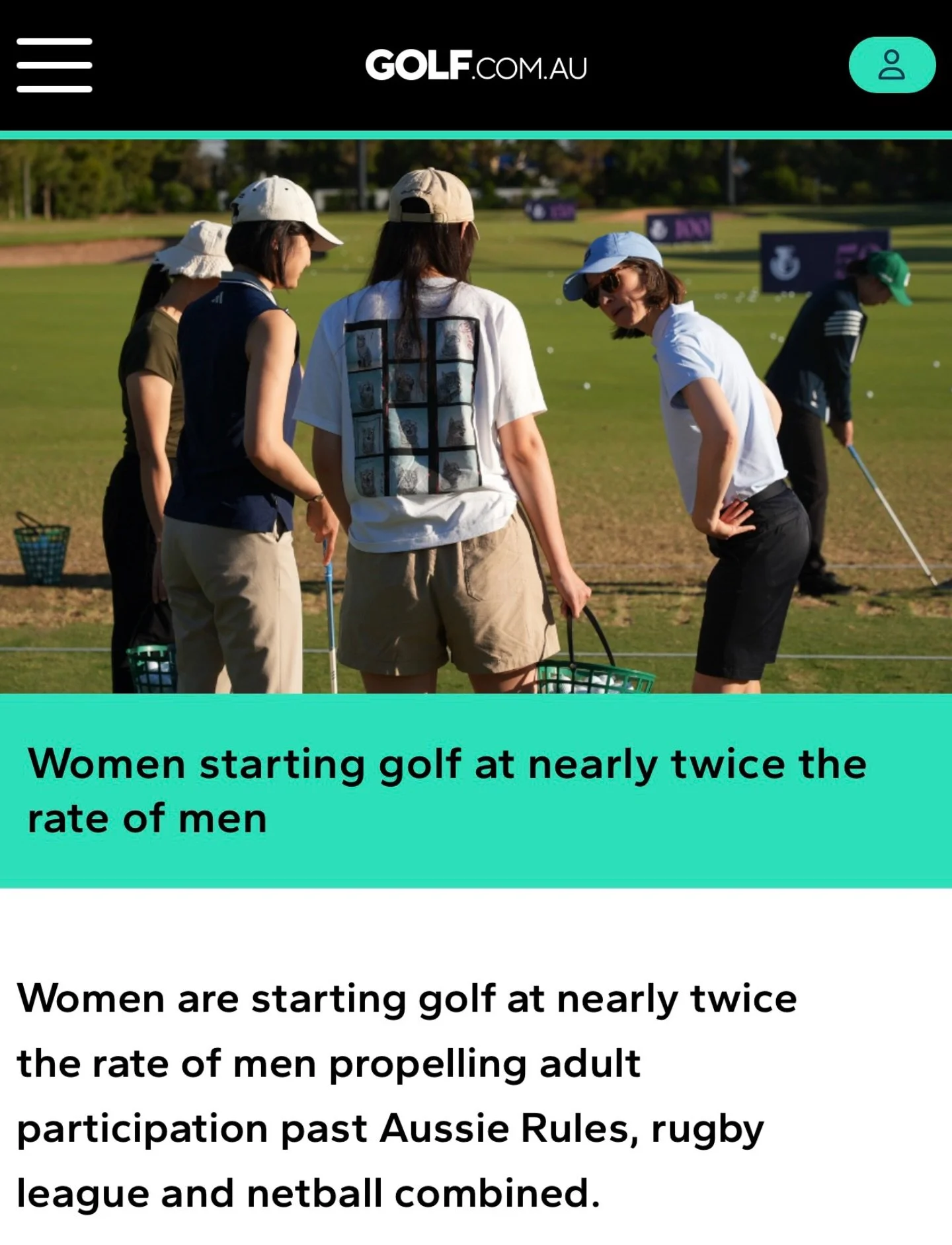And now for some good news&hellip;&hellip;.

https://golf.com.au/news/women-driving-record-growth-as-golf-becomes-australias-most-played-sport