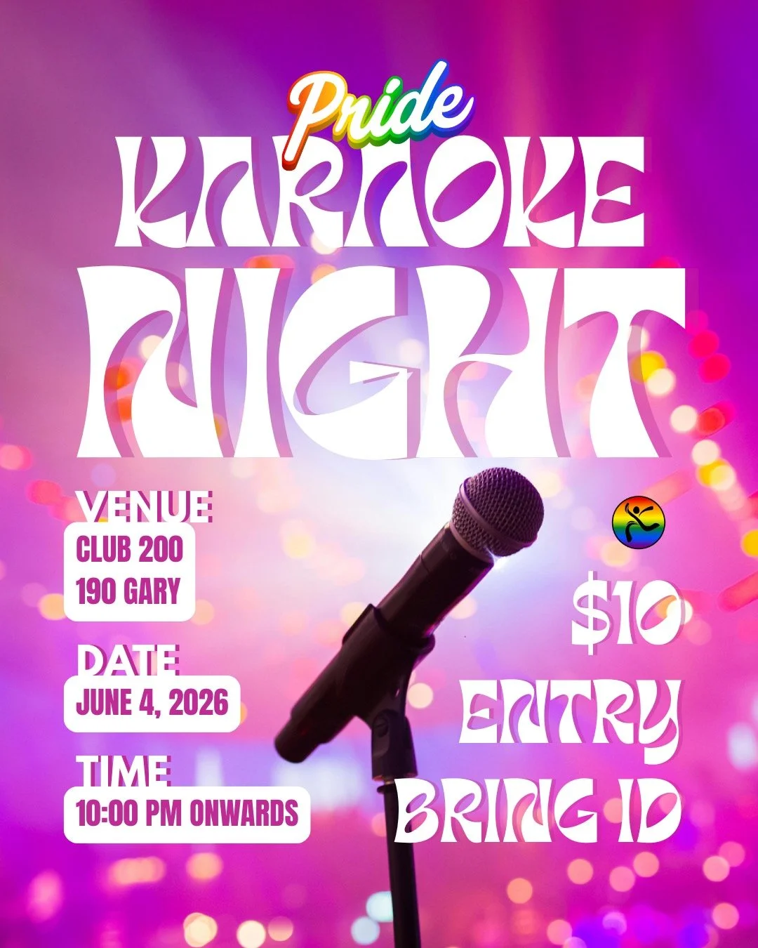 Pride Karaoke Night at Club 200!
⠀
Warm up those vocal cords because Out There Winnipeg is taking over Club 200 for a Pride Karaoke Night you won't want to miss! Whether you're a shower-singer, a stage-stealer, or strictly here for the audience exper