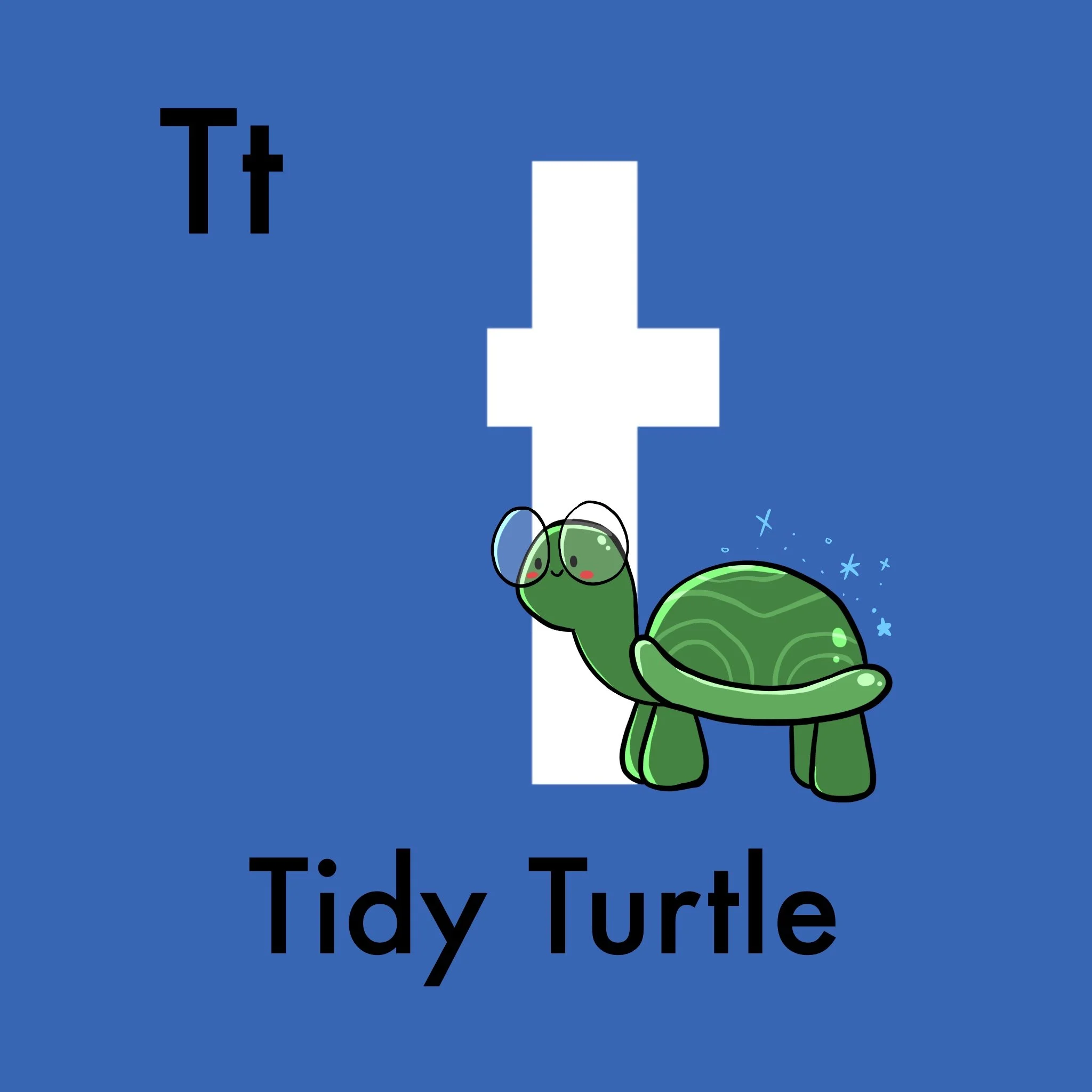 Meet Tidy Turtle, the terrific and tidy turtle who takes great joy in keeping everything tip-top in its tranquil turtle territory! Tidy Turtle is always tidying up her surroundings, keeping everything in order. Tidy Turtle teaches her friends how bei