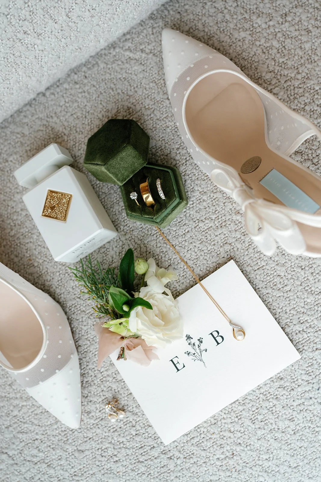 Buttonhole and bridal shoes