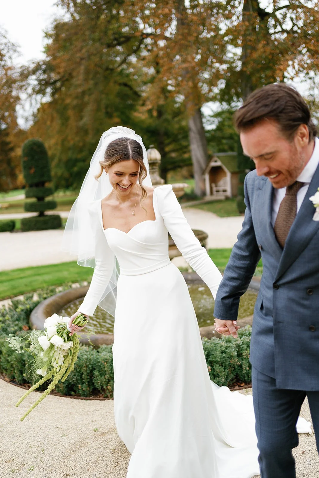 bride and groom at Hotham Hall Estate