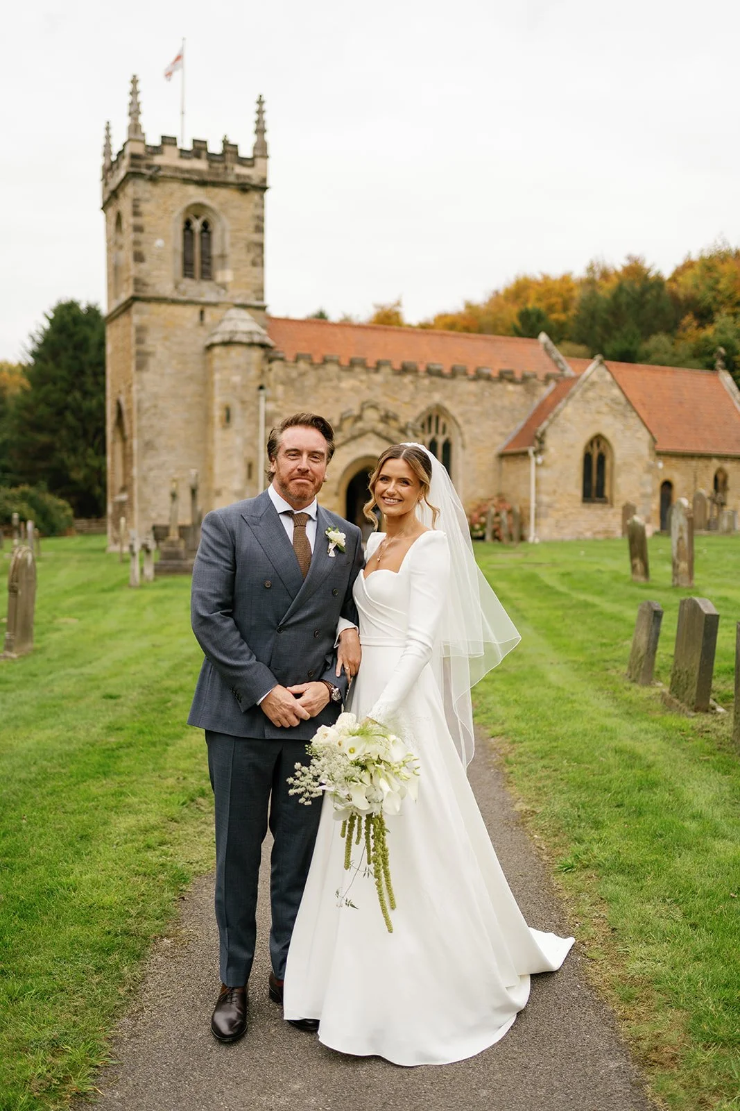 bride and groom at yorkshire wedding