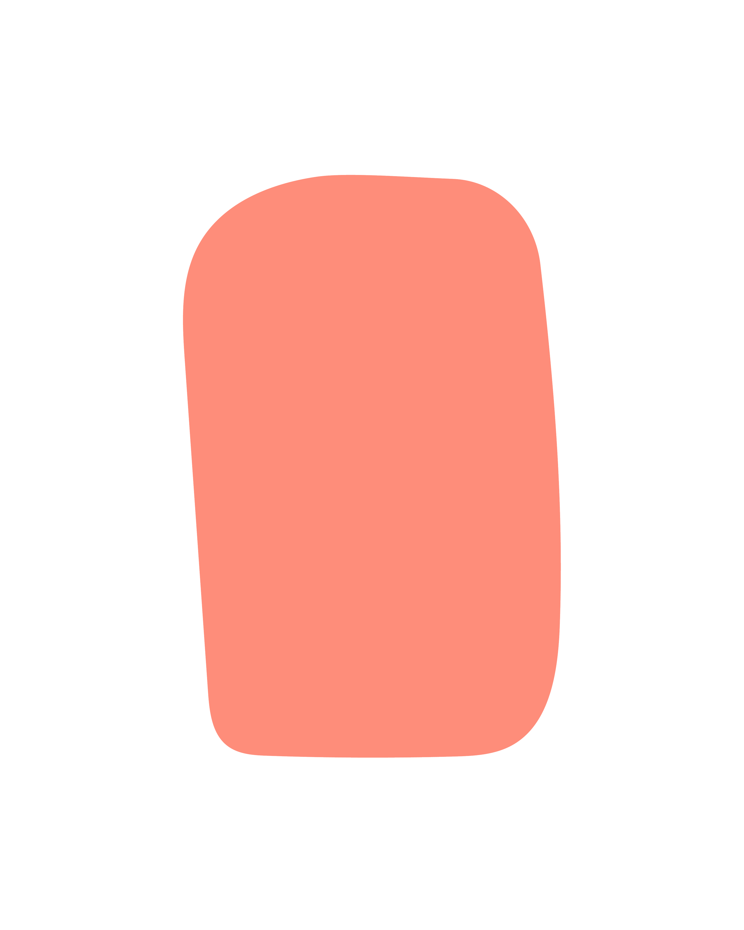A minimalist illustration of a speech bubble with a pinkish-orange fill and rounded corners on a black background.
