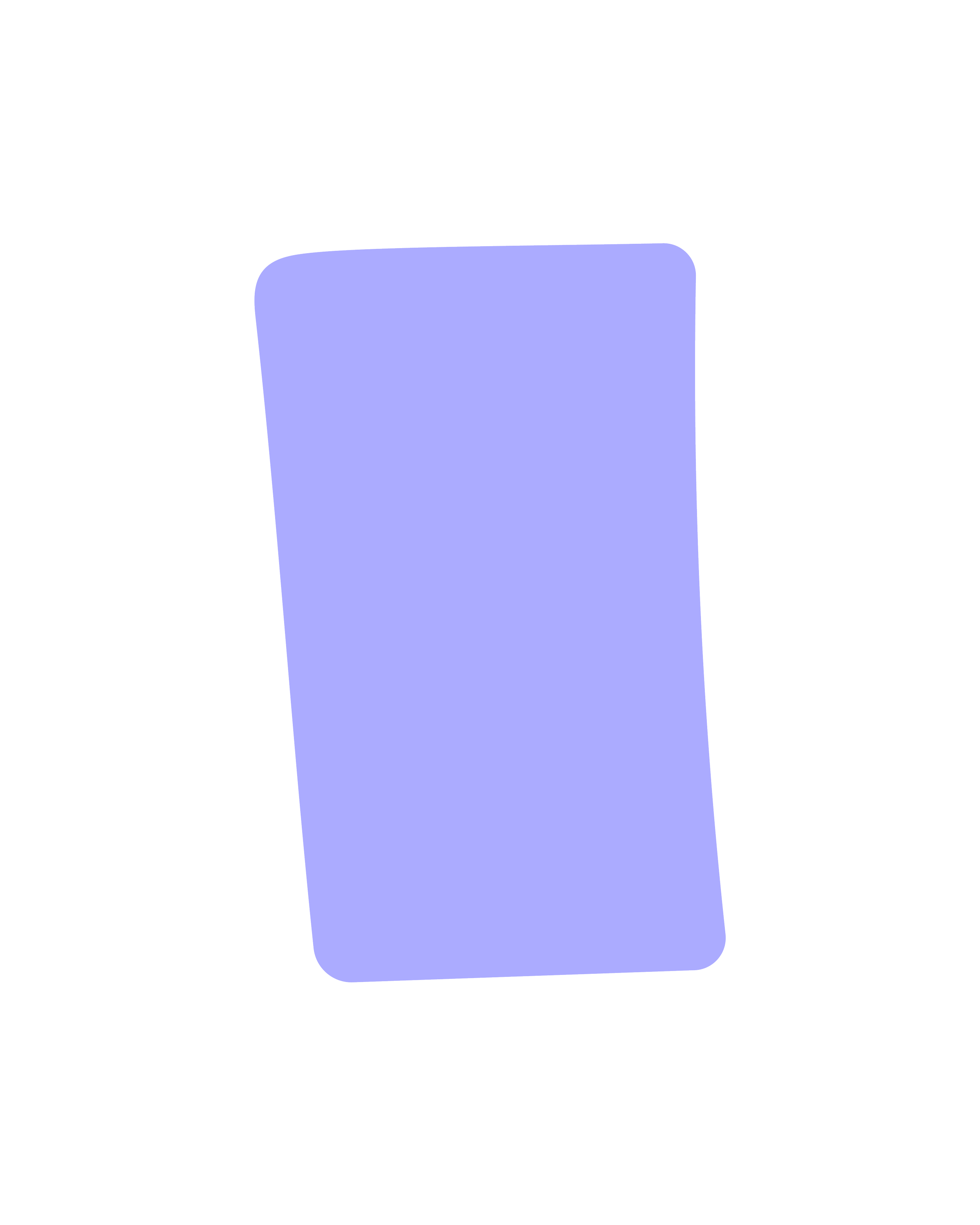 A smartphone with a blank purple screen, angled slightly.