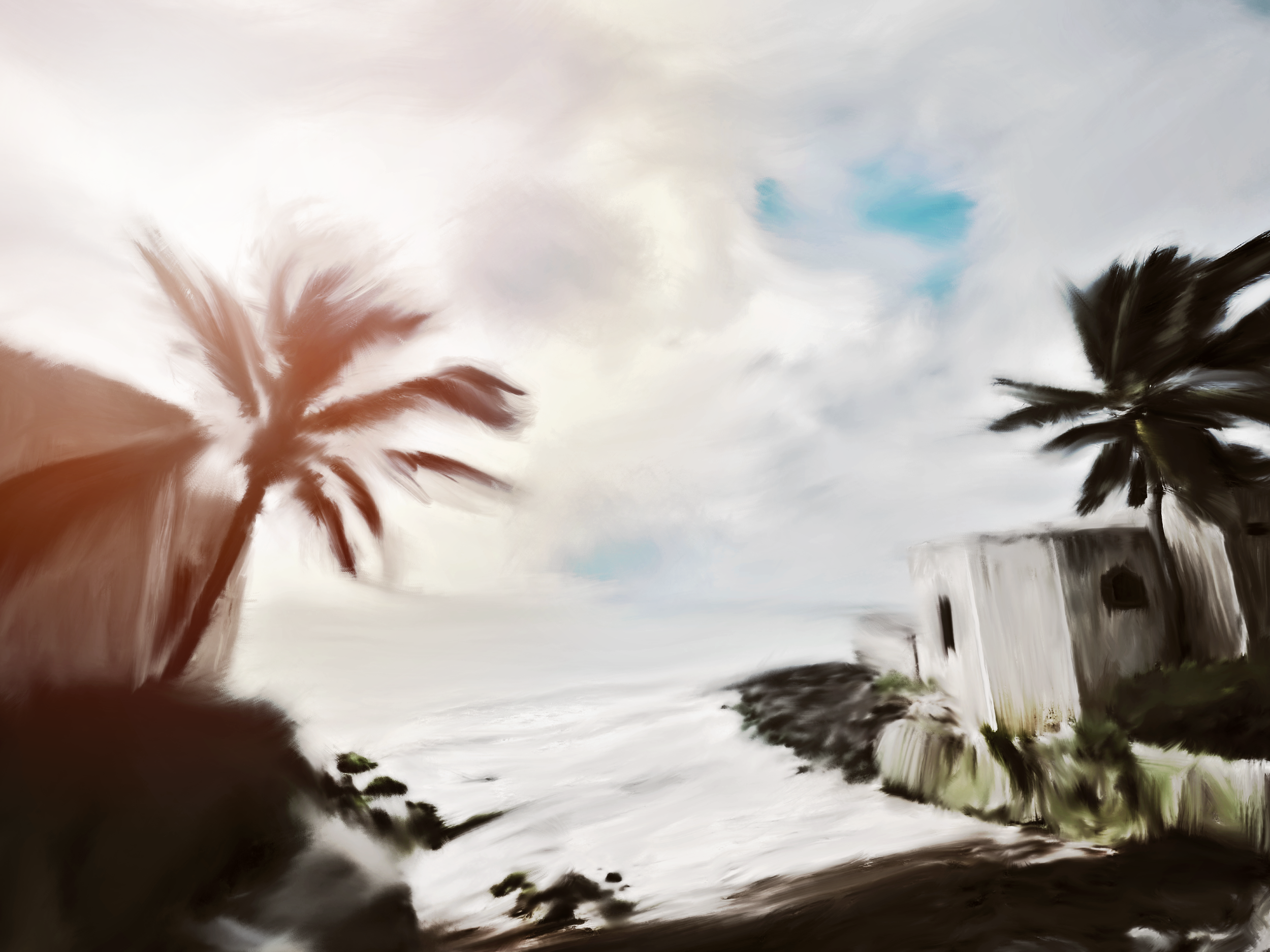 Postcatds One Punta Cana Spanish Mission R3 inhanced sunlight Black and White.png