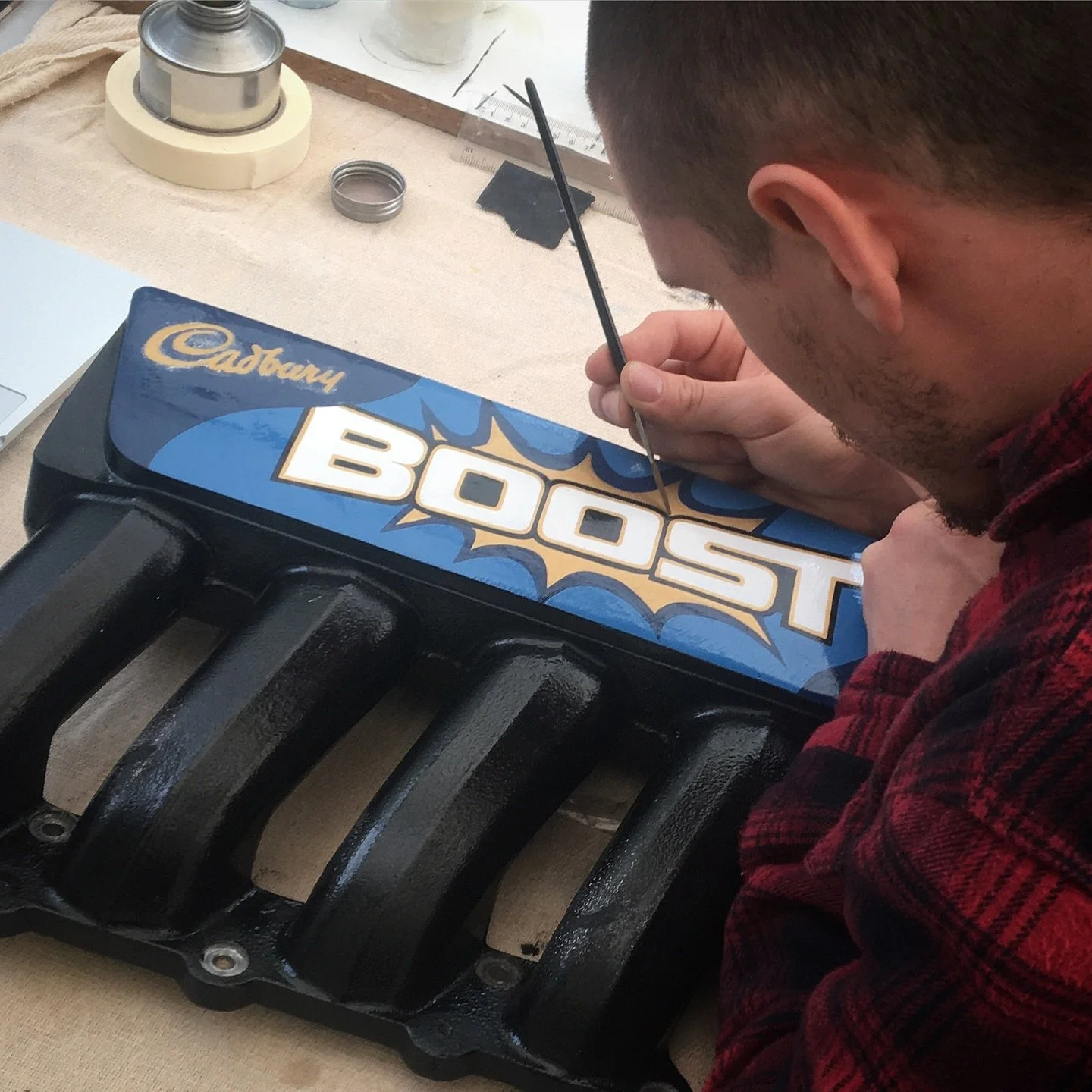 A flashback to when time stopped, March 2020 - painting this inlet manifold in my conservatory. Making the most of the few weeks of the year that my conservatory is actually usable 😩