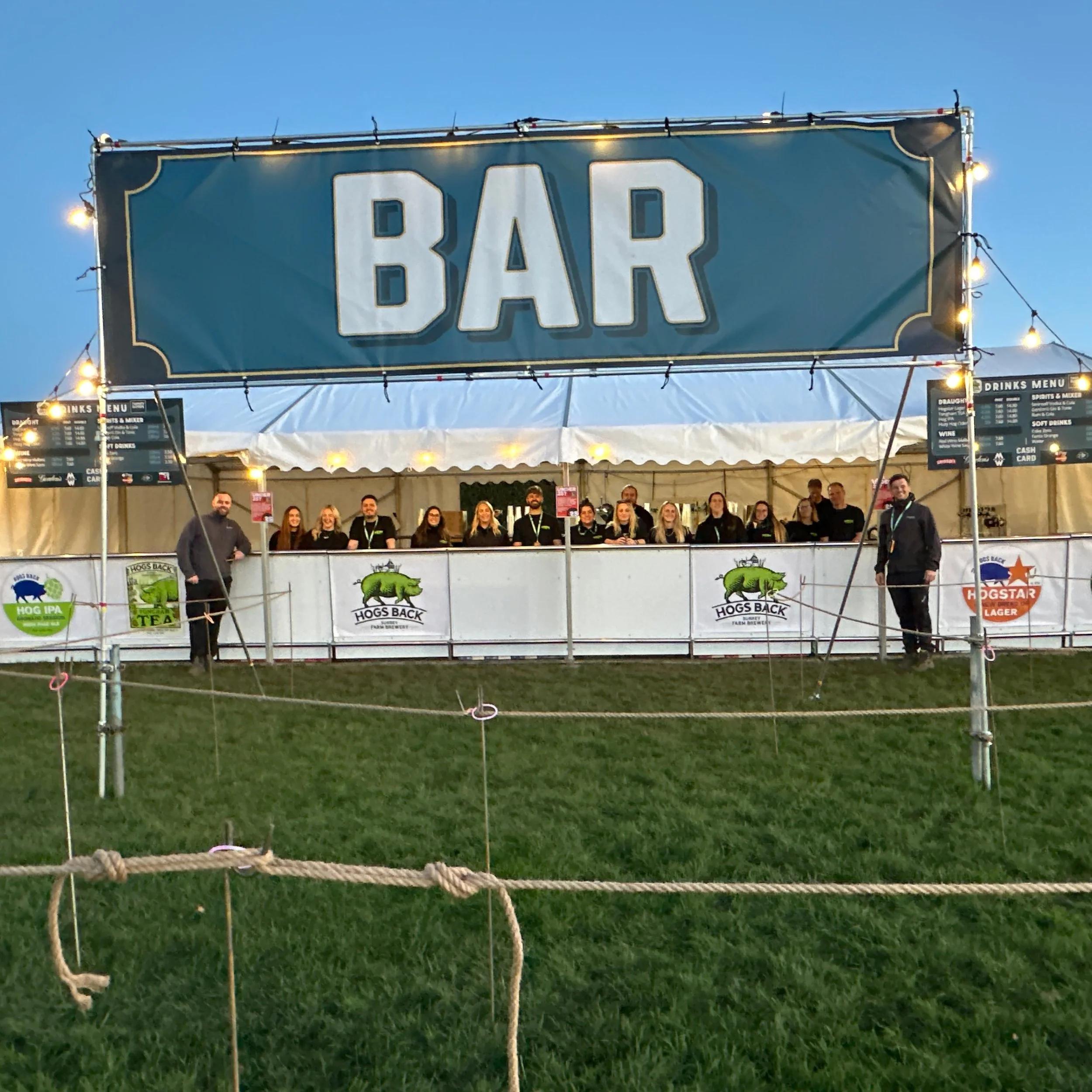 &ldquo;We need a marquee bar sign based on our branding that will stand out from the others &rdquo; 

*Bar sign and draught menus designed and produced for Twenty Eleven Events*