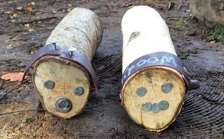 log dogs made at forest school