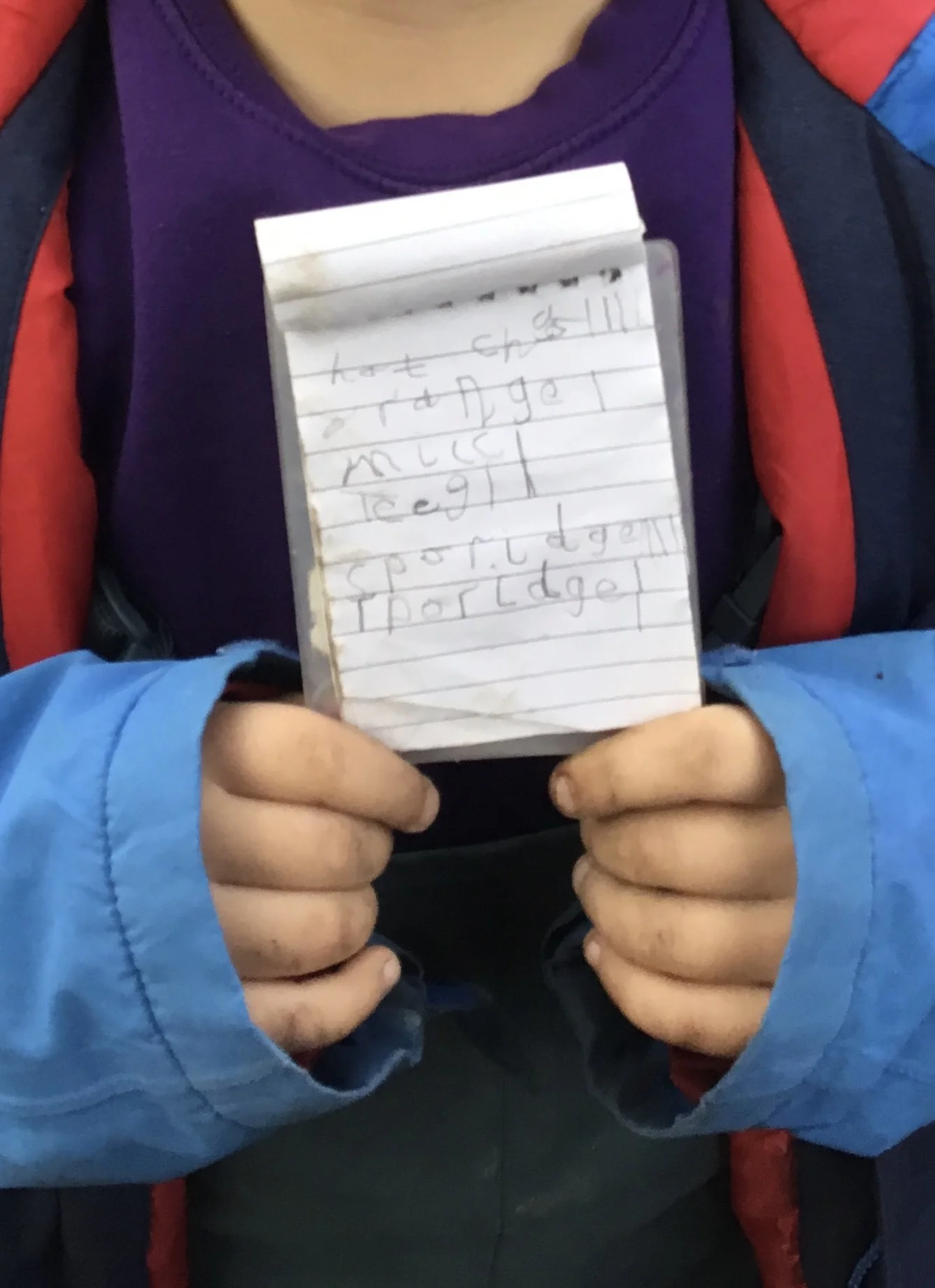 written orders at forest school