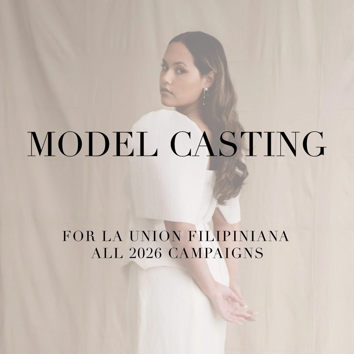 Looking for models to fill my upcoming 2026 campaigns. Sizes Small - Large.

Please email your name, a headshot and full body photo to ELEONORE@SHOPLAUNION.COM to be considered. 

I will close the casting Dec 31. Auditions will take place early next 