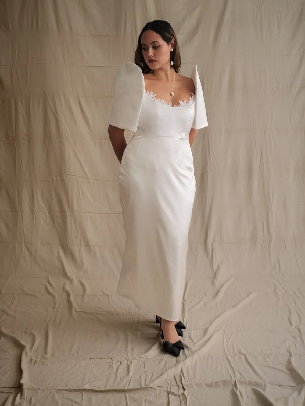 backless filipiniana dress Luisa Mestiza Bolero in Snow main image 1