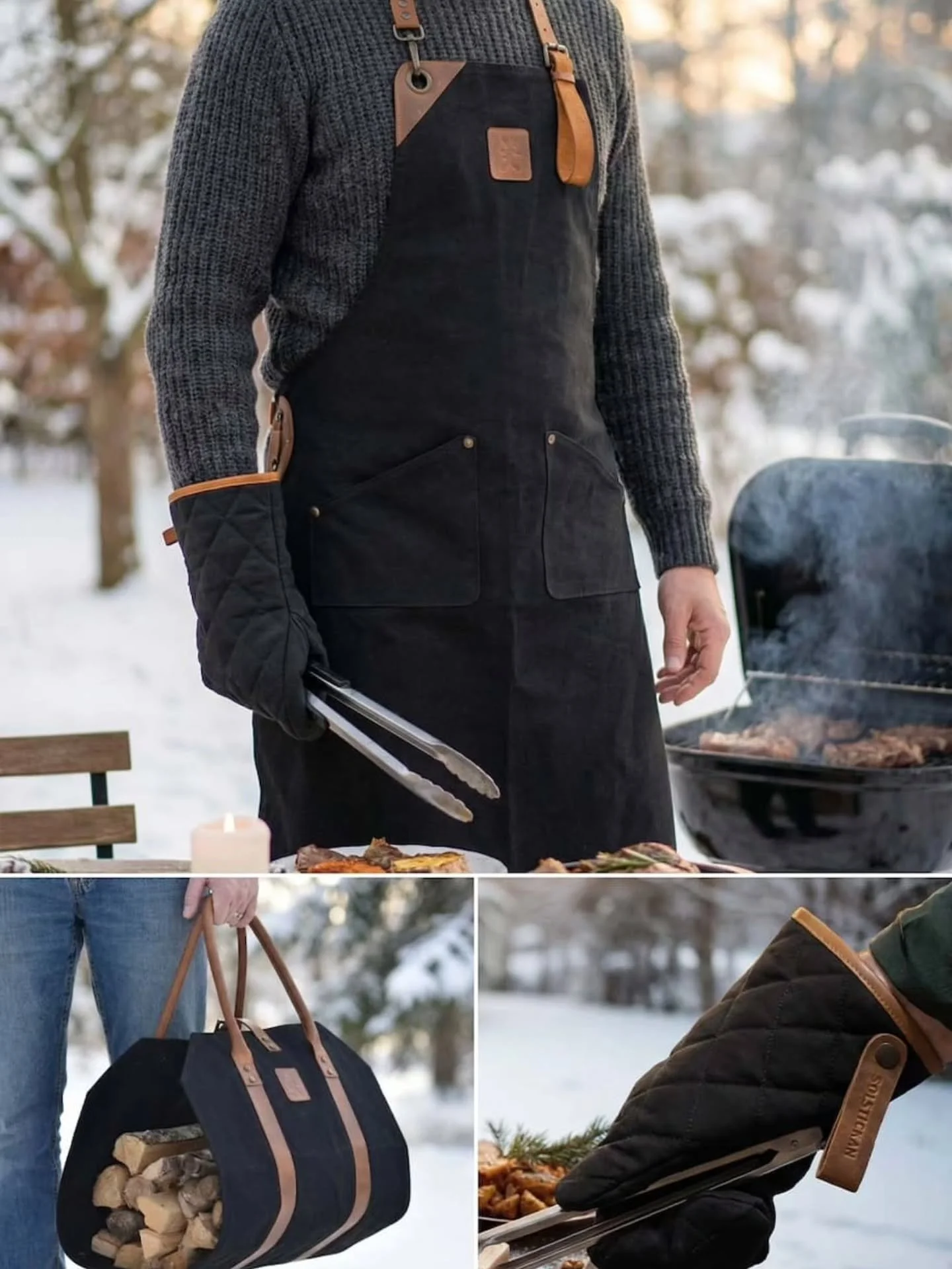 Julklappar i canvas 🎅🌲 Ge bort ett stiligt f&ouml;rkl&auml;de och/eller grillvante till grillm&auml;staren eller varf&ouml;r inte en vedh&aring;llare att b&auml;ra in ved med?

Dessa kommer i en stilig f&ouml;rpackning 🖤 🌲 se n&auml;sta bild 😃⭐️