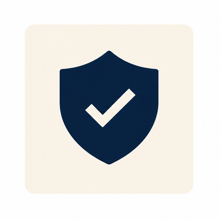 Shield and check mark representing the private, verified first responder community within The Lived Experience Network.