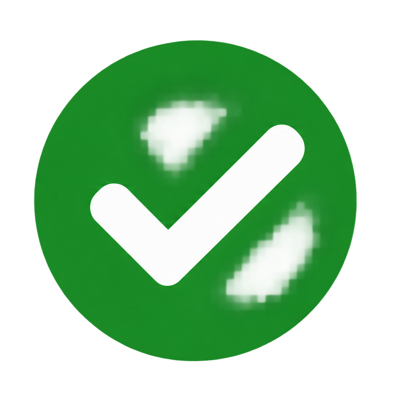 Green check mark representing experiences appropriate for connection through The Lived Experience Network.