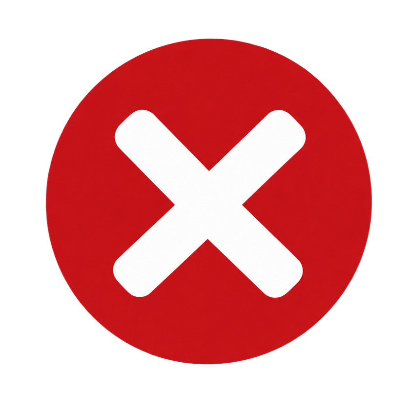 Red X representing situations outside the scope of The Lived Experience Network.