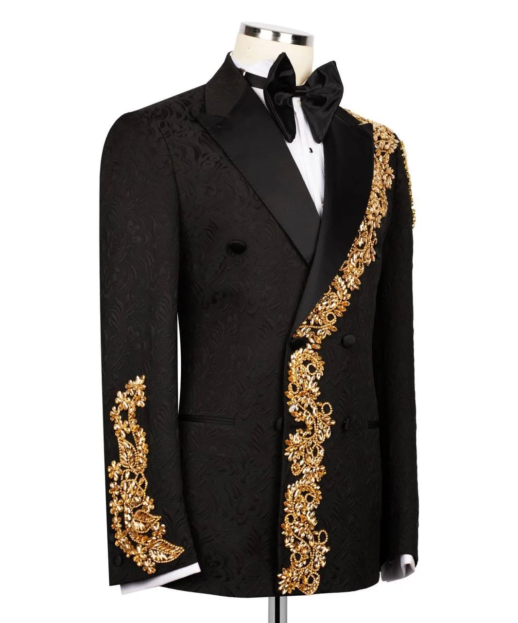 Luxury Embroidered Tuxedo – Signature Contrast Collection