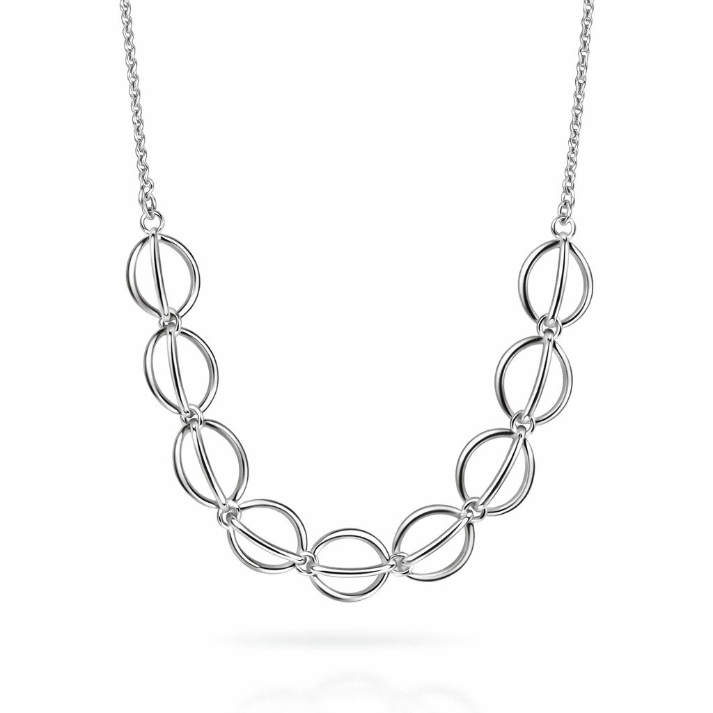 Juntos Sterling Silver  Link Statement Necklace
