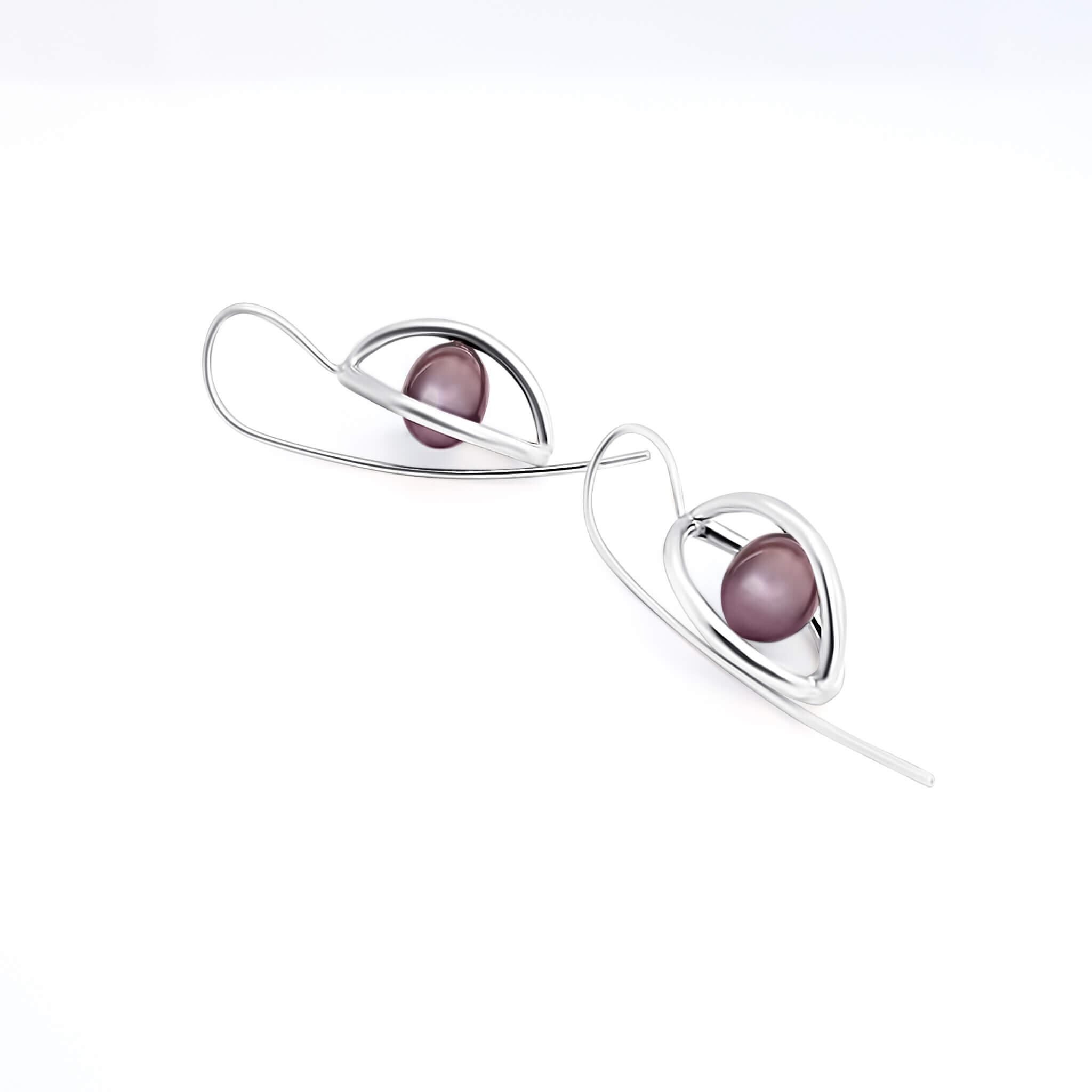 Juntos blue-black pearl Sterling Silver drop  Earrings by Bello Creations | London