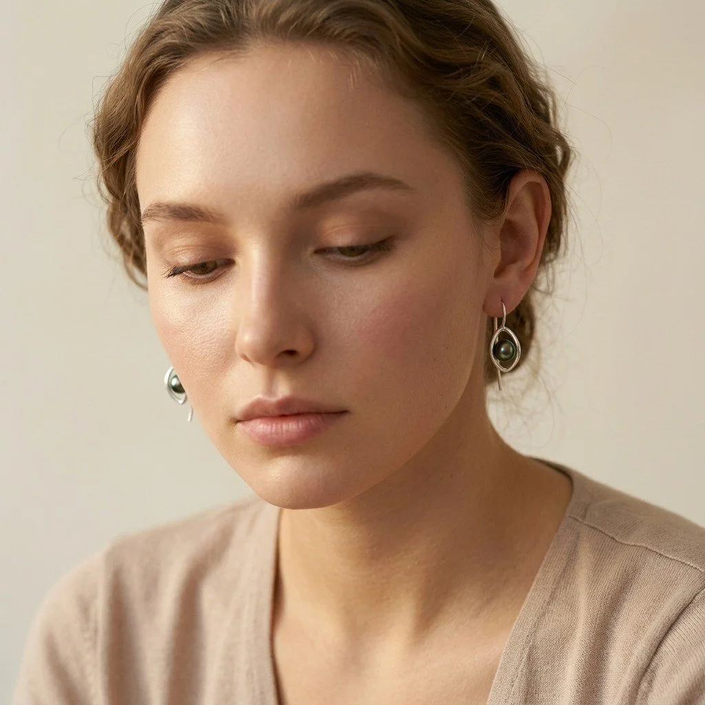 juntos-blue-black-pearl-sterling-silver-drop-earrings-on-model-frontview-bellocreations.jpg