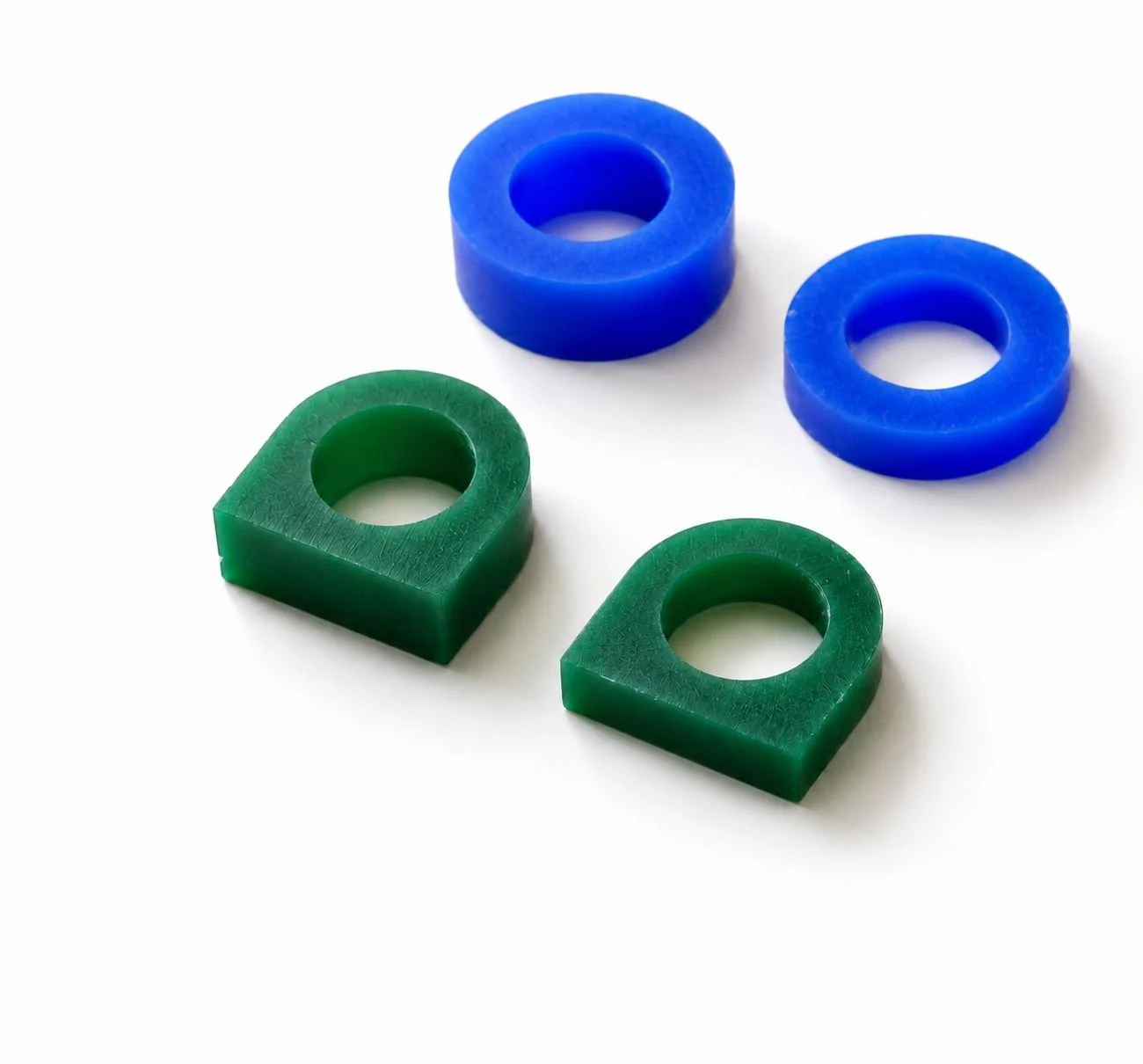 Green wax ring blanks and jewellery tools ready for choosing a ring size.