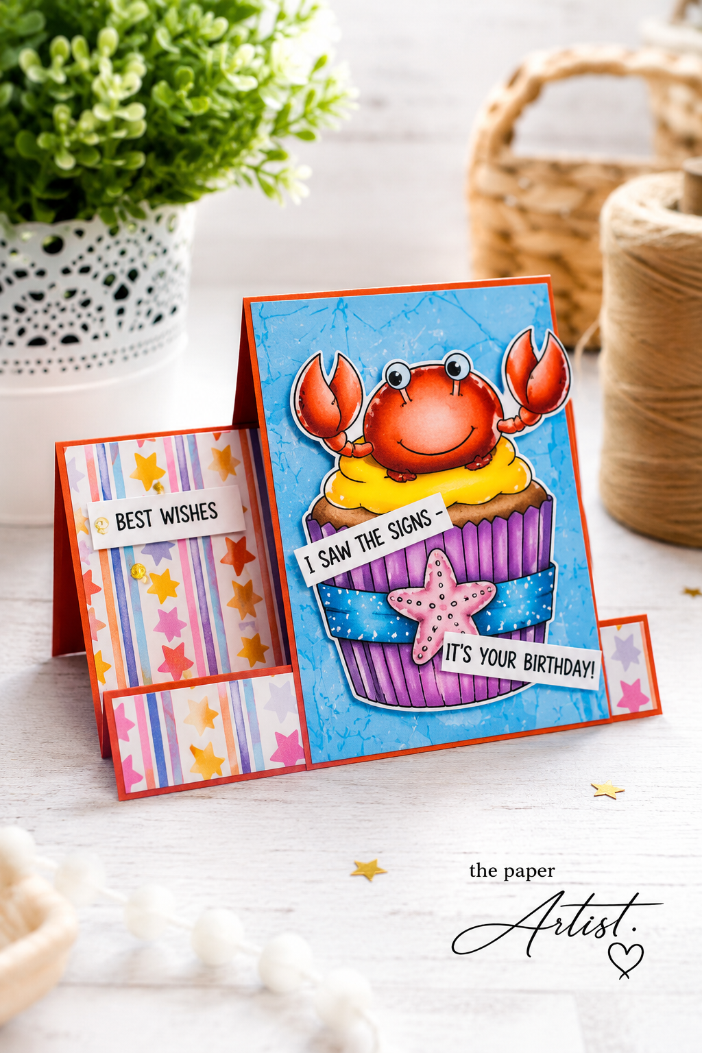 June Birthday Card - Faux Step Card